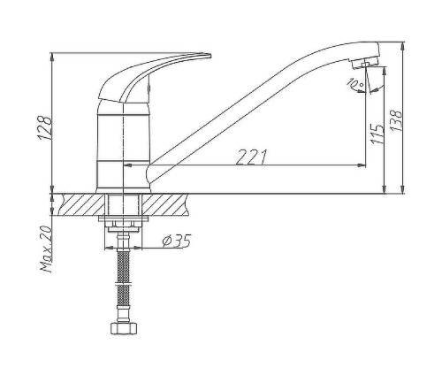Смеситель для кухни Haiba HB03 HB4903 на мойку хром - фото 2