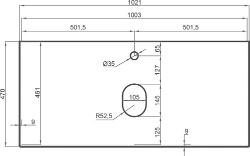 Столешница La Fenice Terra FNC-VS01-TER-100 102х47 накладная - фото 2