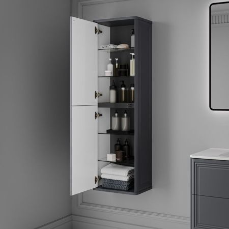 Шкаф-пенал Iddis Oxford Neo OXN40D0i97 40х140 подвесной цвет серый