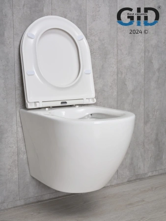 Унитаз подвесной Gid Convexo 62234Y белый с сиденьем микролифт безободковый смыв торнадо