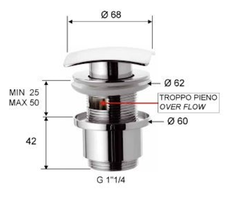 Донный клапан Remer 905SCC2114DO золото