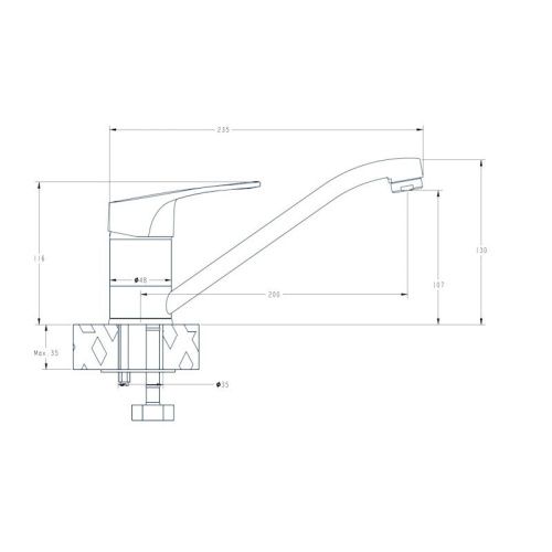 Смеситель для кухни Voda LY 05 на мойку хром - фото 3