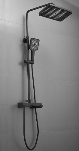 Душевая стойка BELZ B672 B24672-7 настенная цвет черный - фото 3