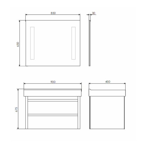 Тумба с раковиной Comforty 00-00005213CF 90x45x67,5 - фото 2