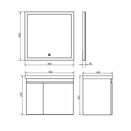 Тумба с раковиной Comforty Осло 00-00000836CF 80х50 подвесная цвет серый