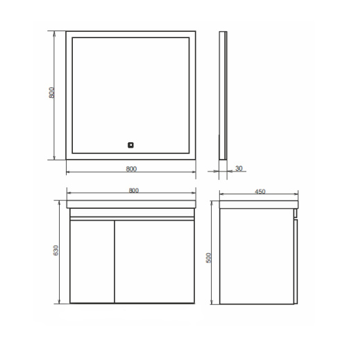 Тумба с раковиной Comforty 00-00000836CF 80x45x63 - фото 2