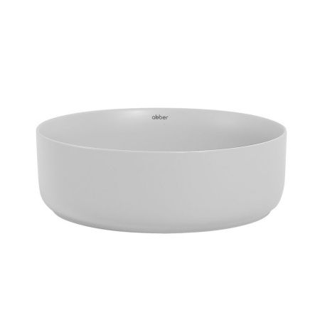 Раковина из сантехнического фаянса Abber BEQUEM AC2108MLG 40х40 накладная цвет серый без отверстий под смеситель