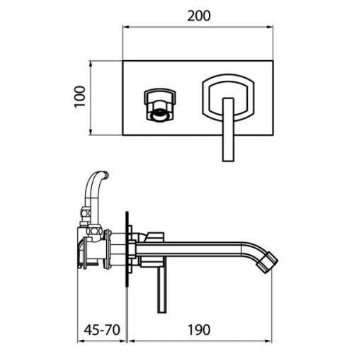 Смеситель для раковины Webert Azeta AZ830606015 настенный хром - фото 3