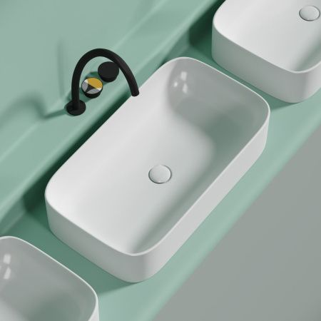 Раковина из сантехнического фарфора Ceramica Nova ELEMENT CN6054MW 70х40 накладная цвет белый без отверстий под смеситель