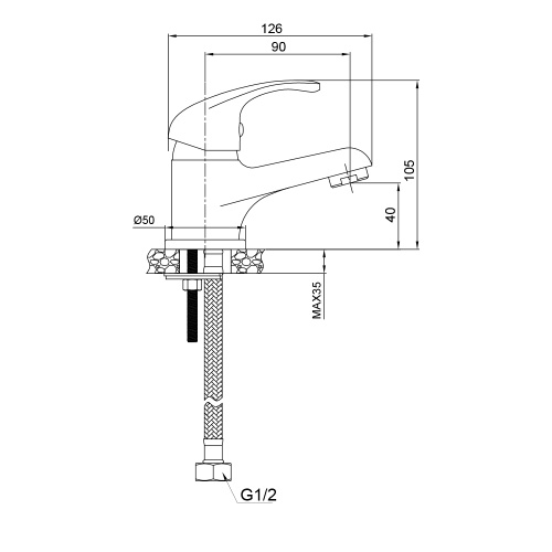 Смеситель WesnaArt Listok LIS01-210 на раковину хром - фото 2