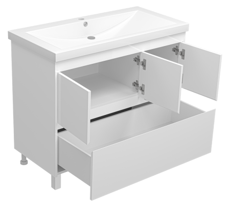 Тумба под раковину Misty Алиса Э-Али01100-0112Я 100х50 напольная цвет белый