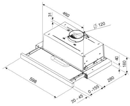 Вытяжка встраиваемая Brandt AT1346X