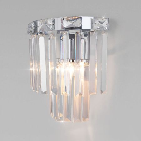 Светильник настенный Eurosvet Elegante (Елеганте) 10130/1 хром/прозрачный хрусталь Strotskis