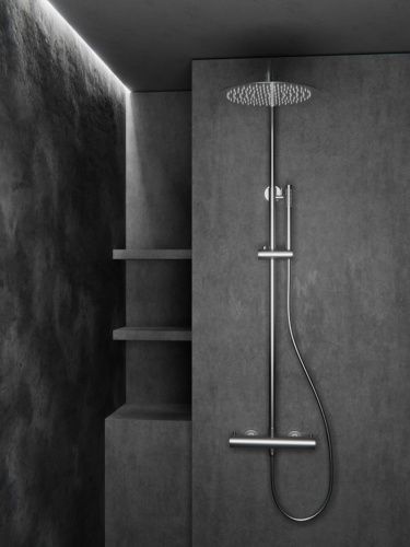 Душевая стойка Knotlor SS-24 настенная цвет сатин с термостатом - фото 4