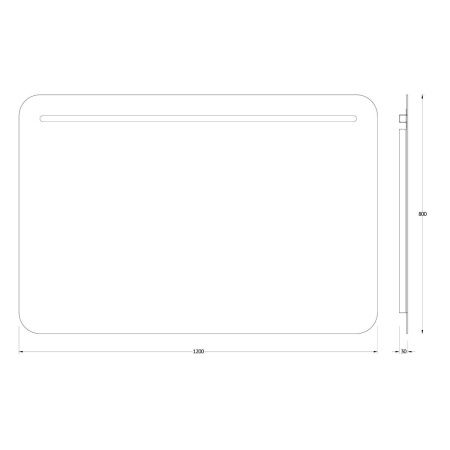 Зеркало с подсветкой Evoform Ledline BY 2148 120х80 подвесное
