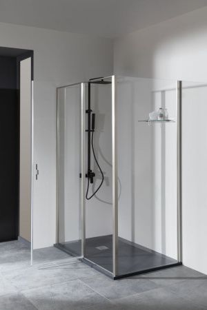 Душевой уголок Allen Brau Priority 3.31038.BA + 3.31044.BA 160х90 стекло прозрачное профиль серебро без поддона