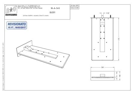 Душевая консольная головка Graffio QUARK QU201/CR цвет хром