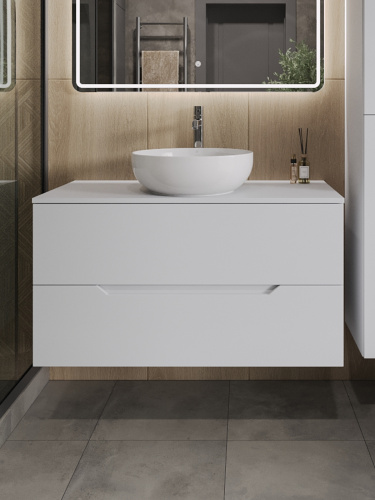 Тумба с раковиной Orange Line Li-100TuwMDF+B07-420W 101х46х67 - фото 3