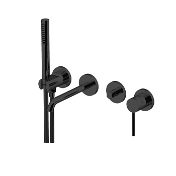 Смеситель Gattoni CIRCLE TWO 9105/91NO встраиваемый в стену черный без термостата