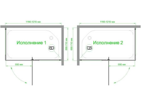 Душевой уголок Royal Bath HPVD RB7120HPVD-C 120х70 стекло матовое профиль белый без поддона