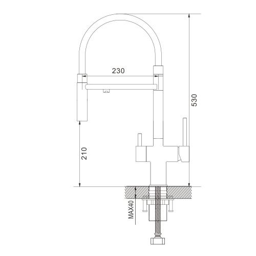 Смеситель для кухни Shevanik S178G на мойку золото/бежевый - фото 3