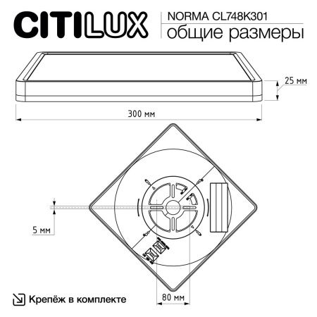 Светильник потолочный Citilux Norma (Норма) CL748K301