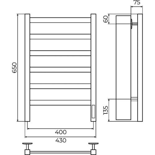 Полотенцесушитель Terminus 4670078557162 43х65 электрический хром - фото 3