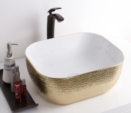 Раковина из санфаянса CeramaLux D1333H025 46х33 накладная цвет белый