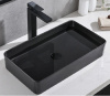 Раковина CeramaLux 9396MB 61х40 накладная цвет черный матовый