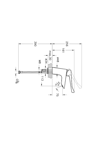 Смеситель Vitra Aquamed A42484EXP на раковину хром без термостата - фото 2