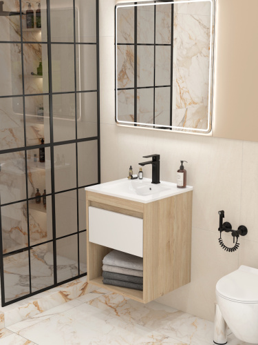 Тумба с раковиной Teymi Vitra F15919 50х46х50 подвесная - фото 3