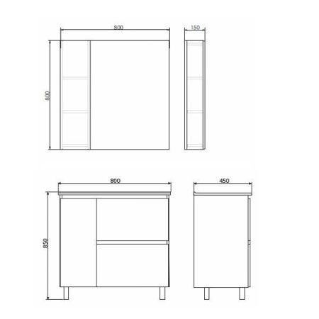 Тумба с раковиной Comforty Осло 00-00012959CF 80х50 напольная цвет серый