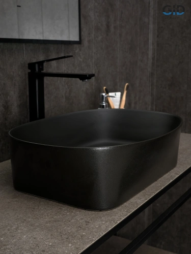 Раковина Gid Creativo 53 см N9028bg (53380) накладная цвет черный - фото 2
