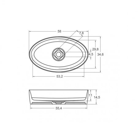 Раковина Riho OVAL W025001105 60х30 накладная цвет белый