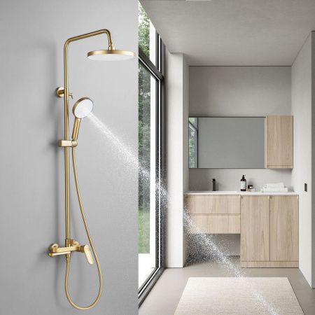Душевая стойка Shevanik S4336G настенная цвет золото
