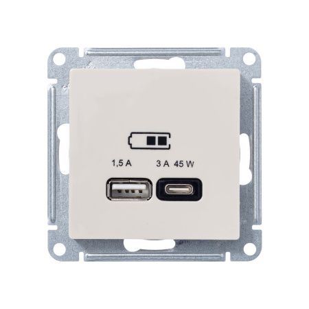 Розетка A + тип-C 45W Systeme Electric AtlasDesign (АтласДесигн) ATN000229