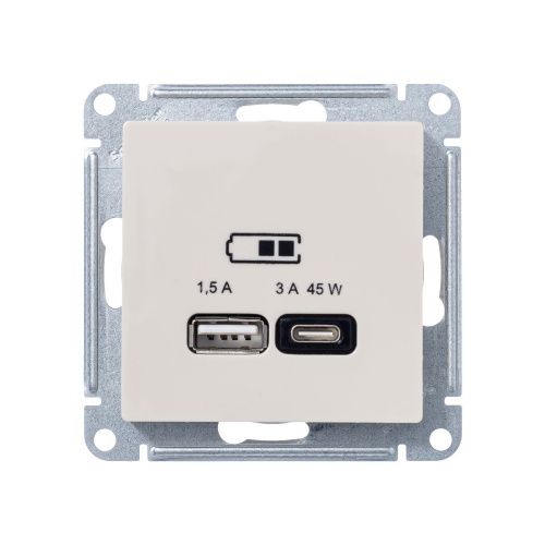 Розетка A + тип-C 45W Systeme Electric AtlasDesign (АтласДесигн) ATN000229 - фото 2