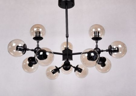 Люстра на штанге Lumina Deco Zodiak (Зодиак) LDP 160-12 BK+TEA