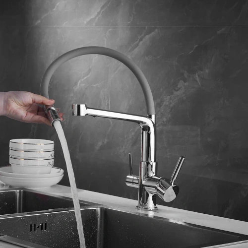 Смеситель для кухни Rose R658 на мойку хром - фото 4