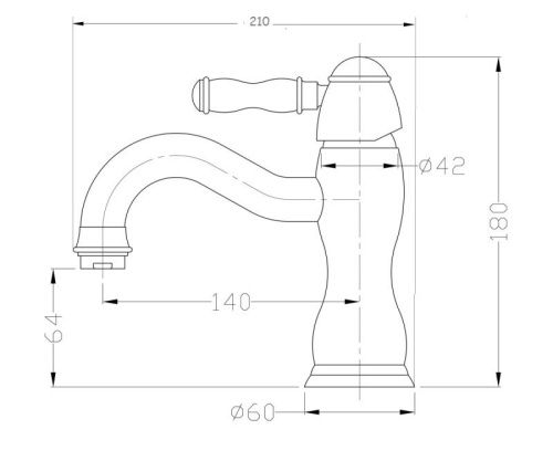 Смеситель Bronze de Luxe TIFFANY 1901BR на раковину бронза - фото 3