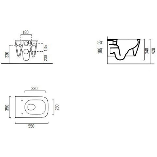 Чаша унитаза подвесная GSI Nubes 961526_УЦ/2 цвет черный матовый без сиденья безободковая смыв торнадо (дефект внутри чаши) - фото 3