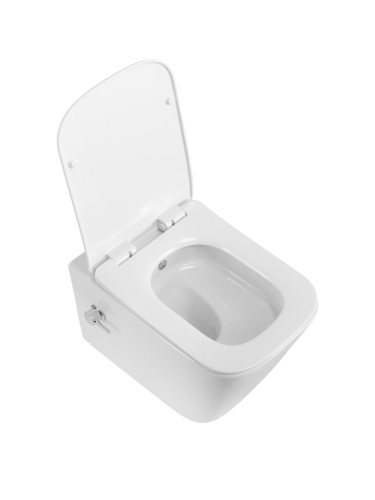 Унитаз подвесной с функцией биде и смесителем BelBagno KRAFT BB7106CH-TOR-BS/SC белый с сиденьем микролифт безободковый смыв торнадо - фото 2