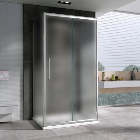 Душевой уголок Abber Schwarzer Diamant AG30170MH-S75M-S75M 75х170 стекло матовое профиль хром глянцевый без поддона