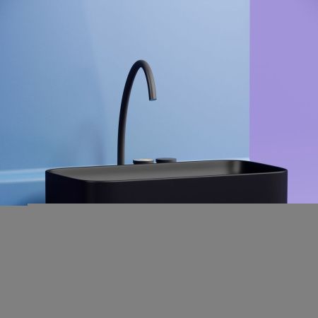 Раковина из сантехнического фарфора Ceramica Nova ELEMENT CN6054MB 70х40 накладная цвет черный без отверстий под смеситель