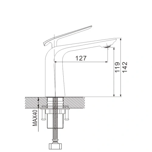 Смеситель Rose R1301F на раковину белый/хром - фото 3