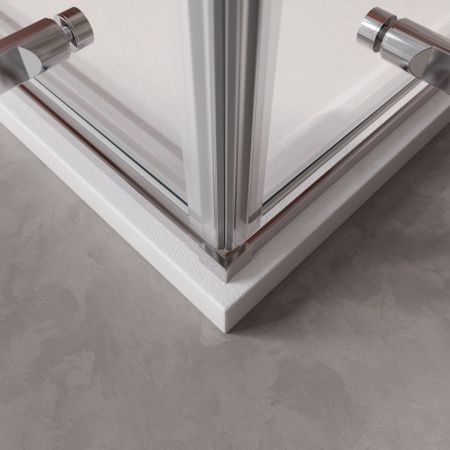 Душевой уголок Cezares LINER LINER-A-2-100-C-Cr 100х100 стекло прозрачное профиль хром без поддона