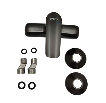 Смеситель для ванны и душа Esko LG80GM настенный вороненая сталь