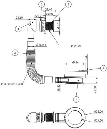 Слив-перелив для раковины Aquanet 00312686