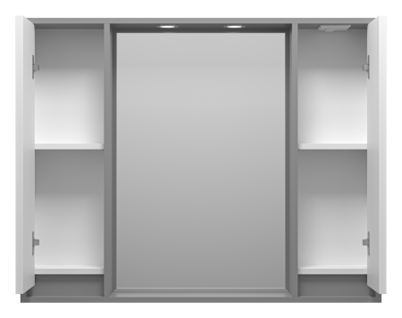 Зеркало-шкаф Brevita Balaton BAL-04100-01-01 100х80 подвесной цвет белый/серый