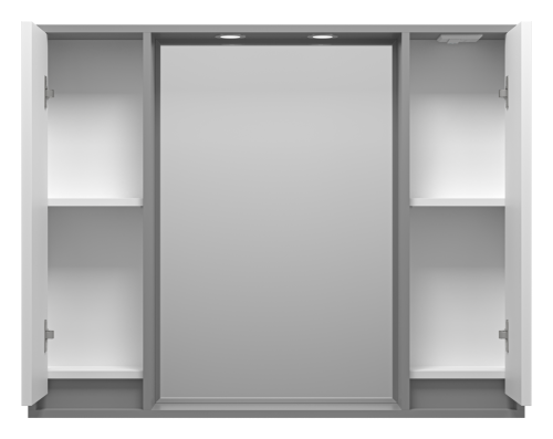 Зеркало-шкаф Brevita Balaton BAL-04100-01-01 98х14х80 подвесной цвет белый/серый - фото 3 Зеркало-шкаф Brevita Balaton BAL-04100-01-01 98х14х80 подвесной цвет белый/серый - фото 3